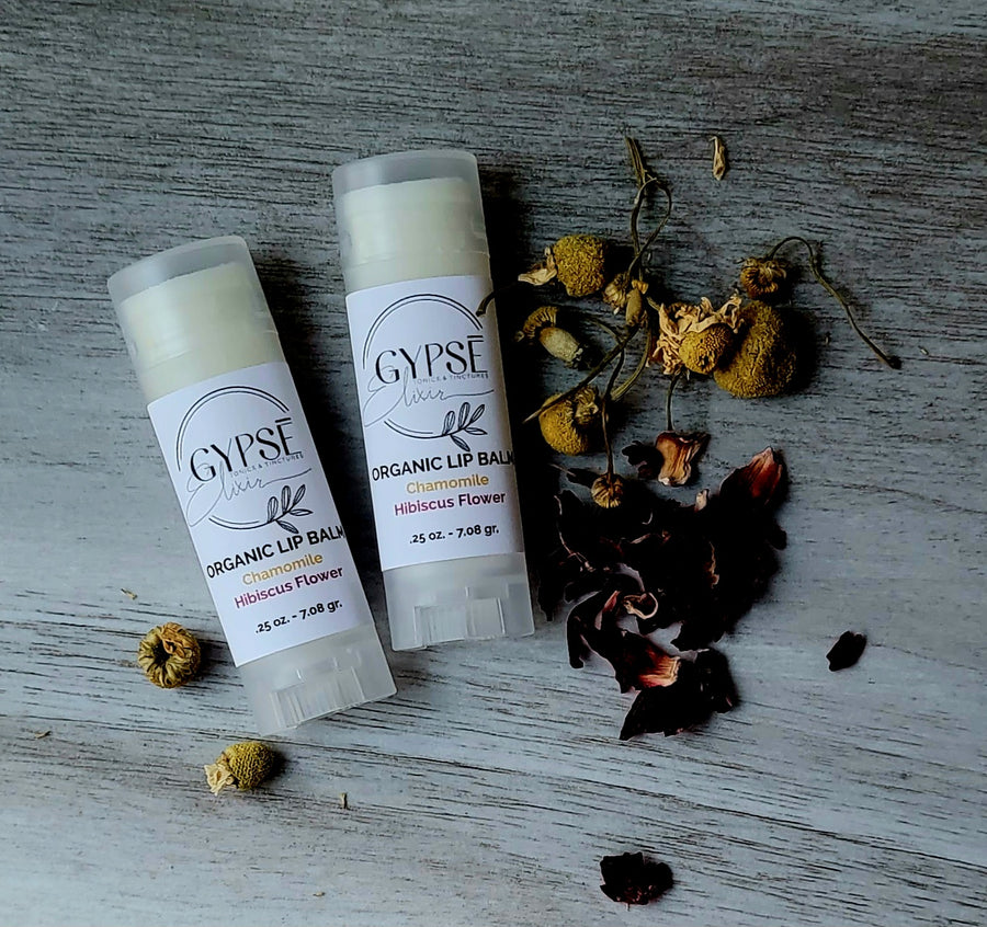 Organic Lip Balm with Chamomile and Hibiscus