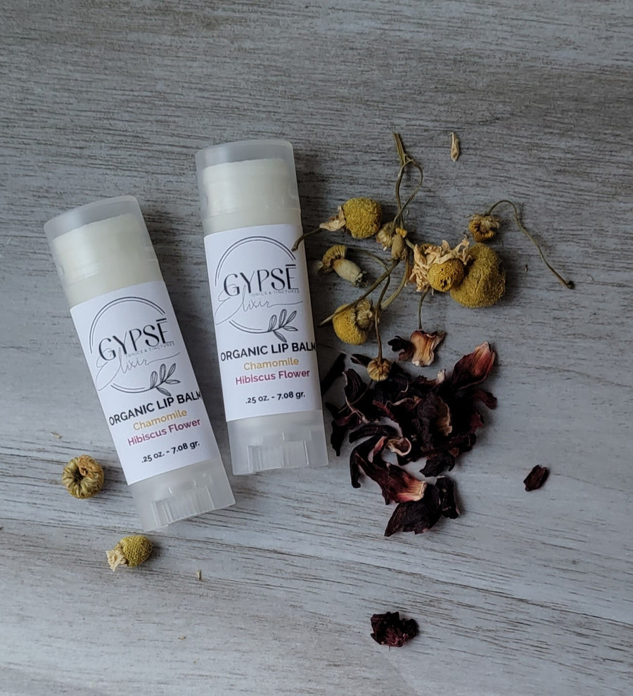 Organic Lip Balm with Chamomile and Hibiscus