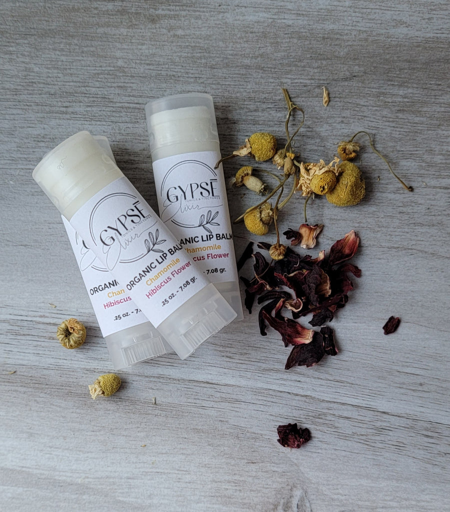 Organic Lip Balm with Chamomile and Hibiscus