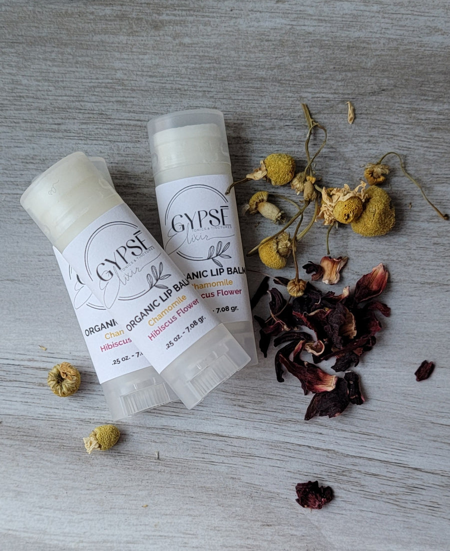 Organic Lip Balm with Chamomile and Hibiscus