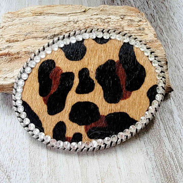 Handmade Cheetah Print Belt Buckle